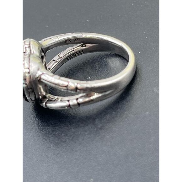 EFFY Signed Sterling Silver 18K‎ Gold
Diamond Crackle Heart Band Ring Siz 7.25 - Picture 11 of 14